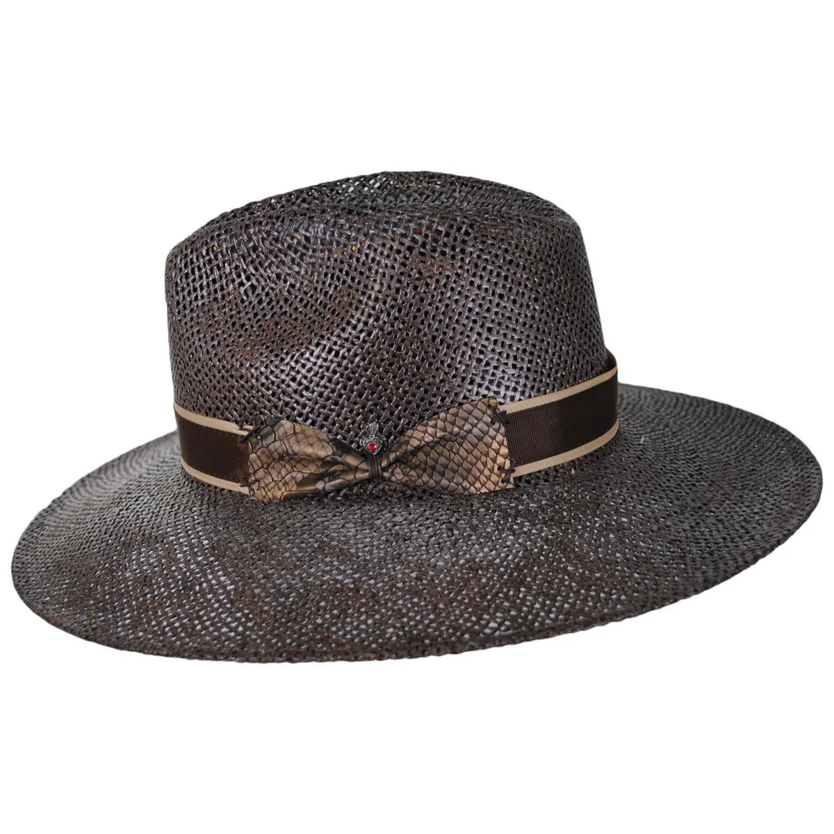 Abraxas Twisted Toyo Straw Safari Fedora Hat - Image 3