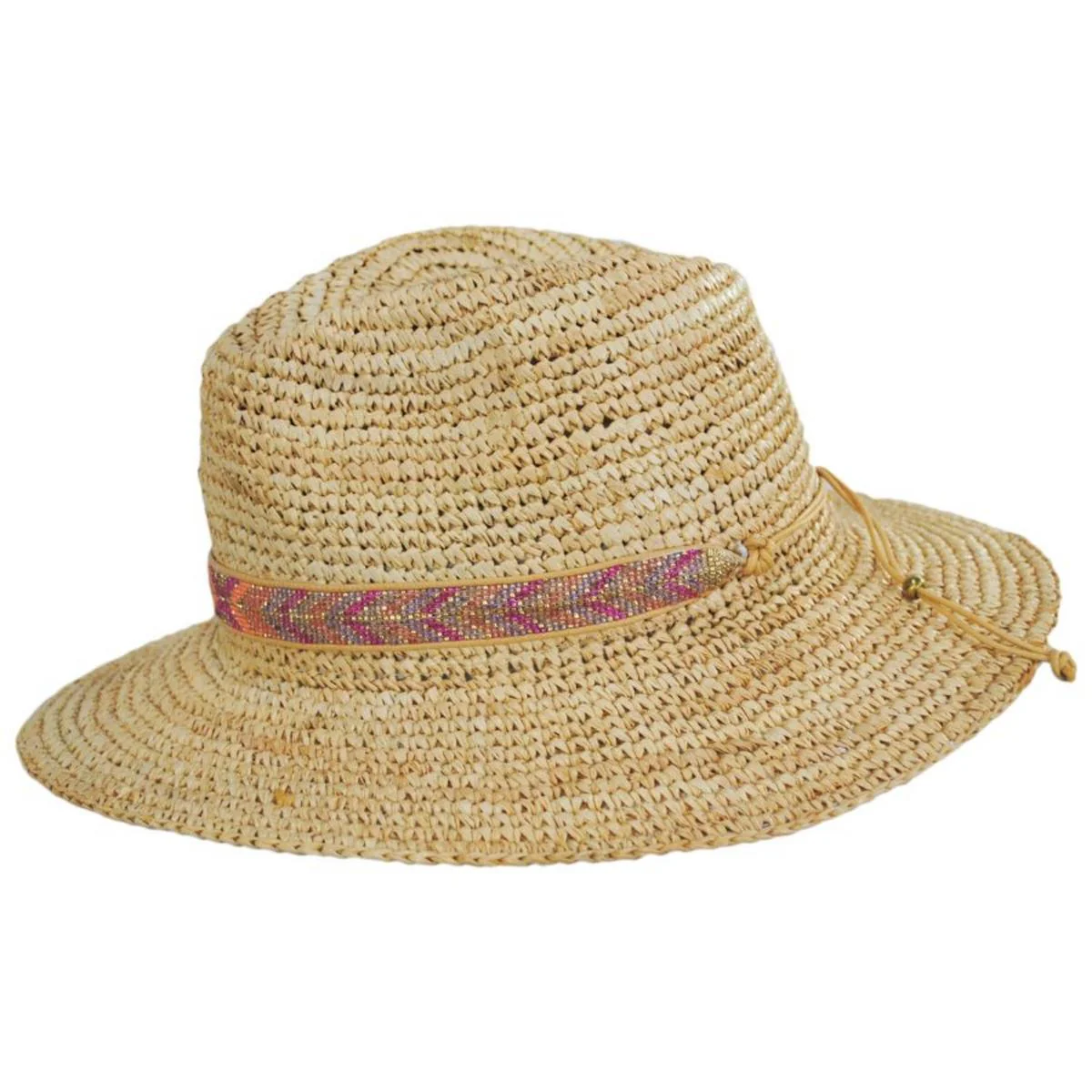 Alexis Raffia Crochet Fedora Hat - Image 4