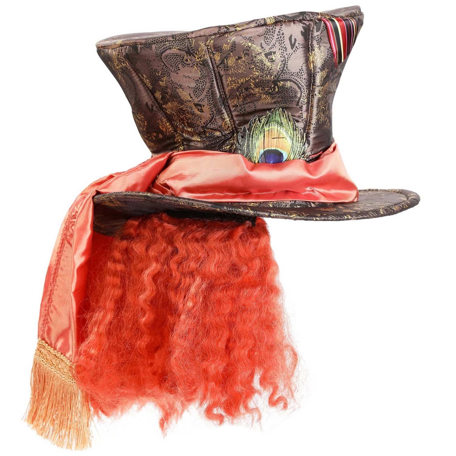 Alice in Wonderland Mad Hatter Top Hat with Hair - Image 3