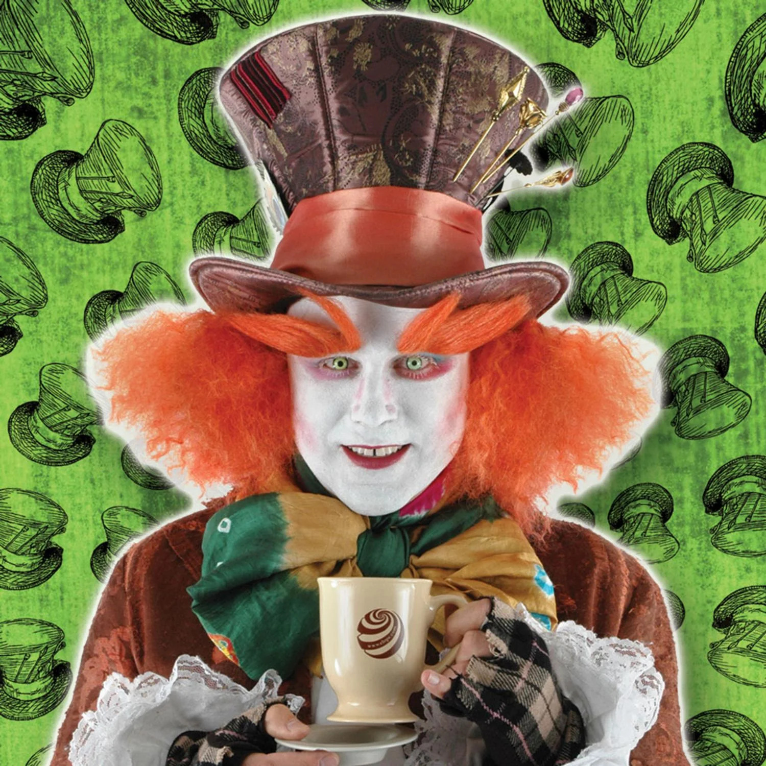 Alice in Wonderland Mad Hatter Top Hat with Hair - Image 5