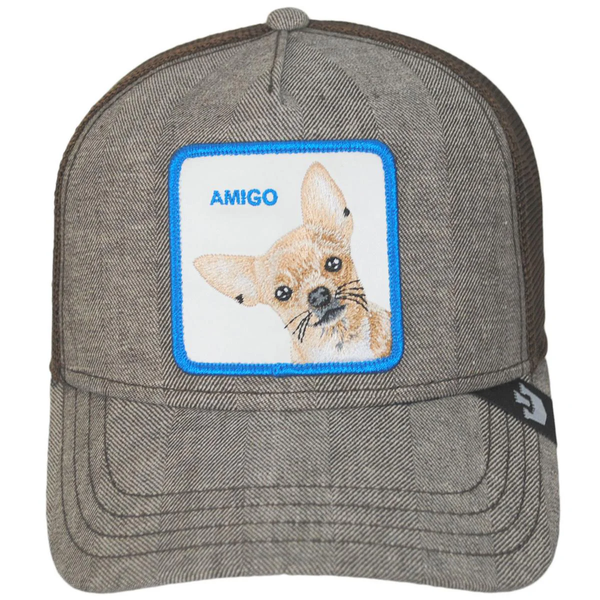 Amigo Herringbone Mesh Trucker Snapback Baseball Cap - Image 2