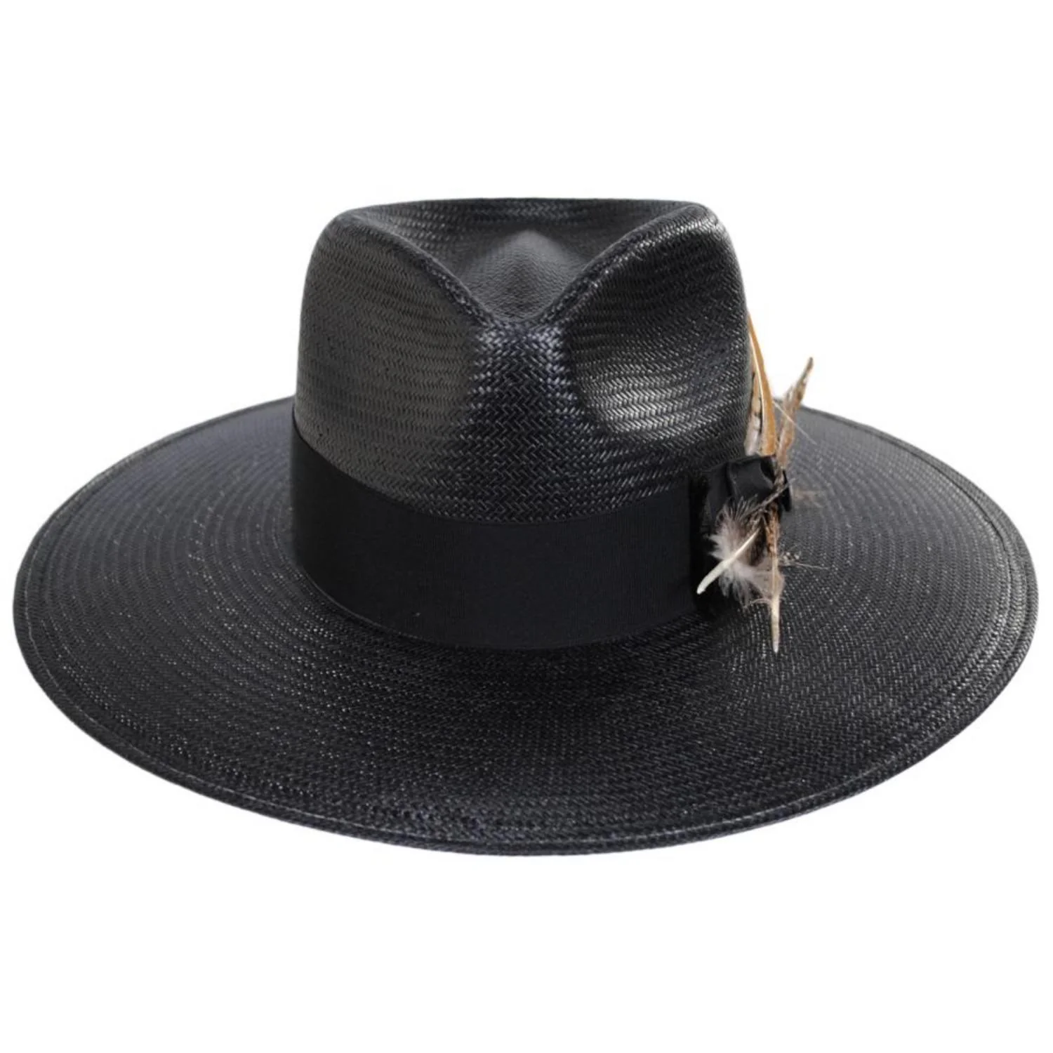Atacama Shantung Straw Fedora Hat - Black - Image 2