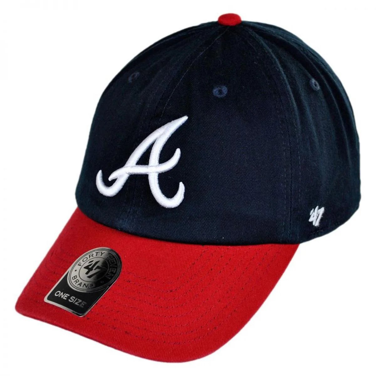 Atlanta Braves MLB Clean Up Strapback Baseball Cap Dad Hat - Image 5