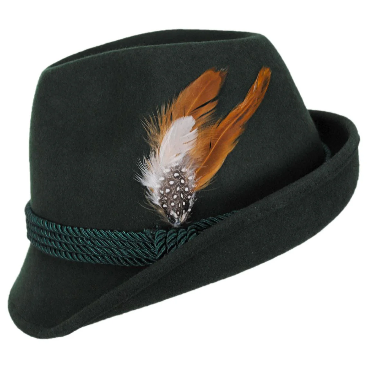 Bavarian Alpine Wool Felt Trilby Fedora Hat - Image 3