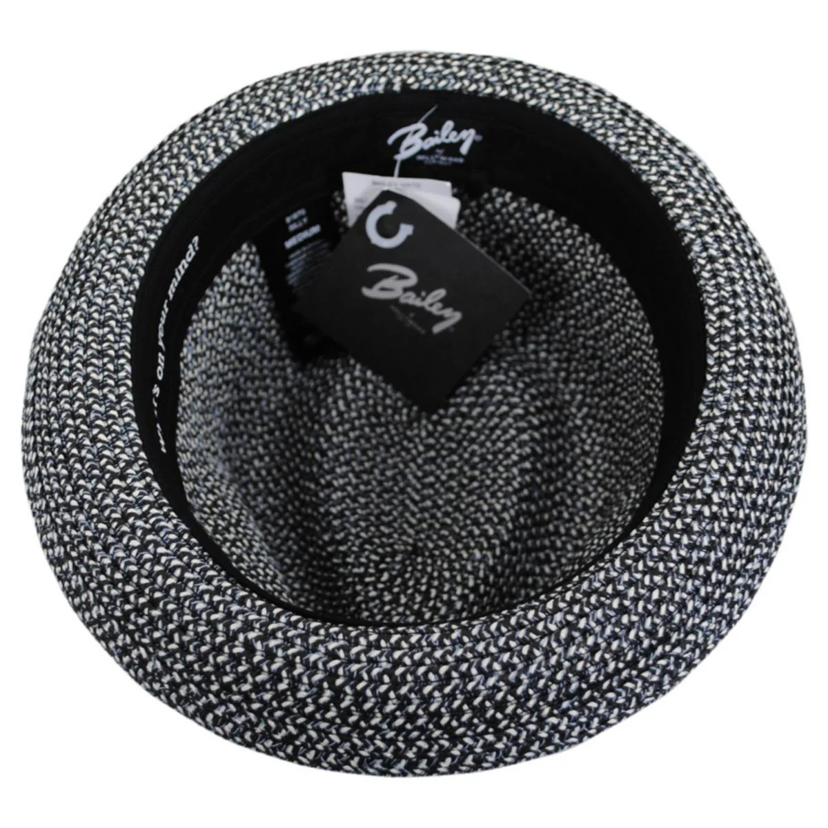 Billy Braided Toyo Straw Fedora Hat - Black Heather - Image 4