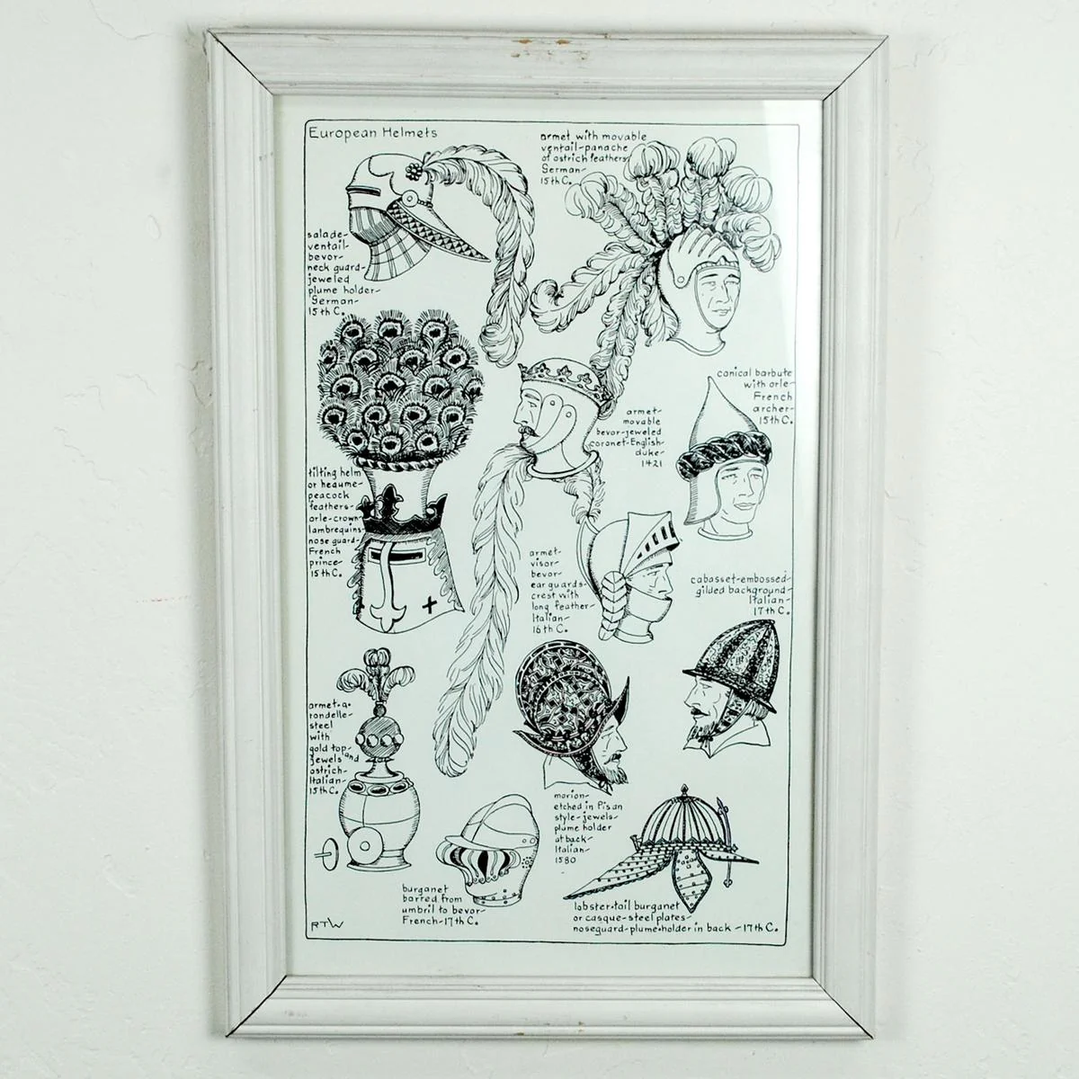 Blemished Vintage History of Hats Framed Mystery Print - Image 2