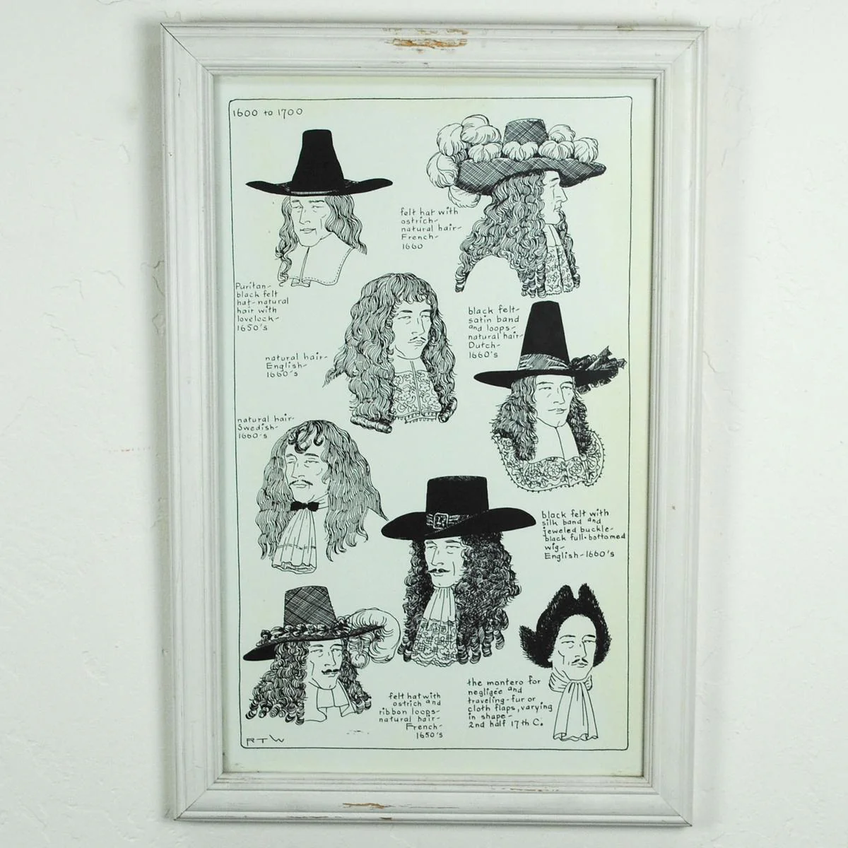 Blemished Vintage History of Hats Framed Mystery Print - Image 3