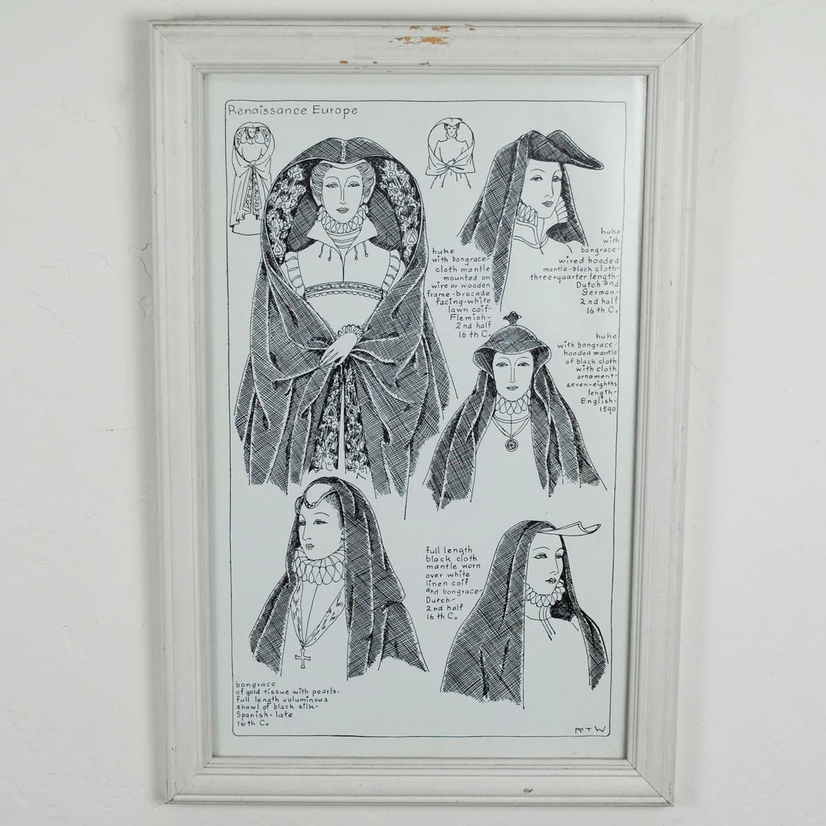 Blemished Vintage History of Hats Framed Mystery Print - Image 4