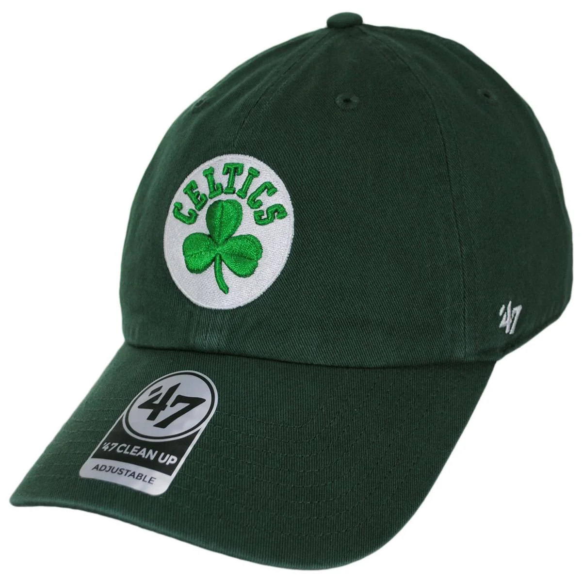 Boston Celtics NBA Clean Up Strapback Baseball Cap Dad Hat - Image 3
