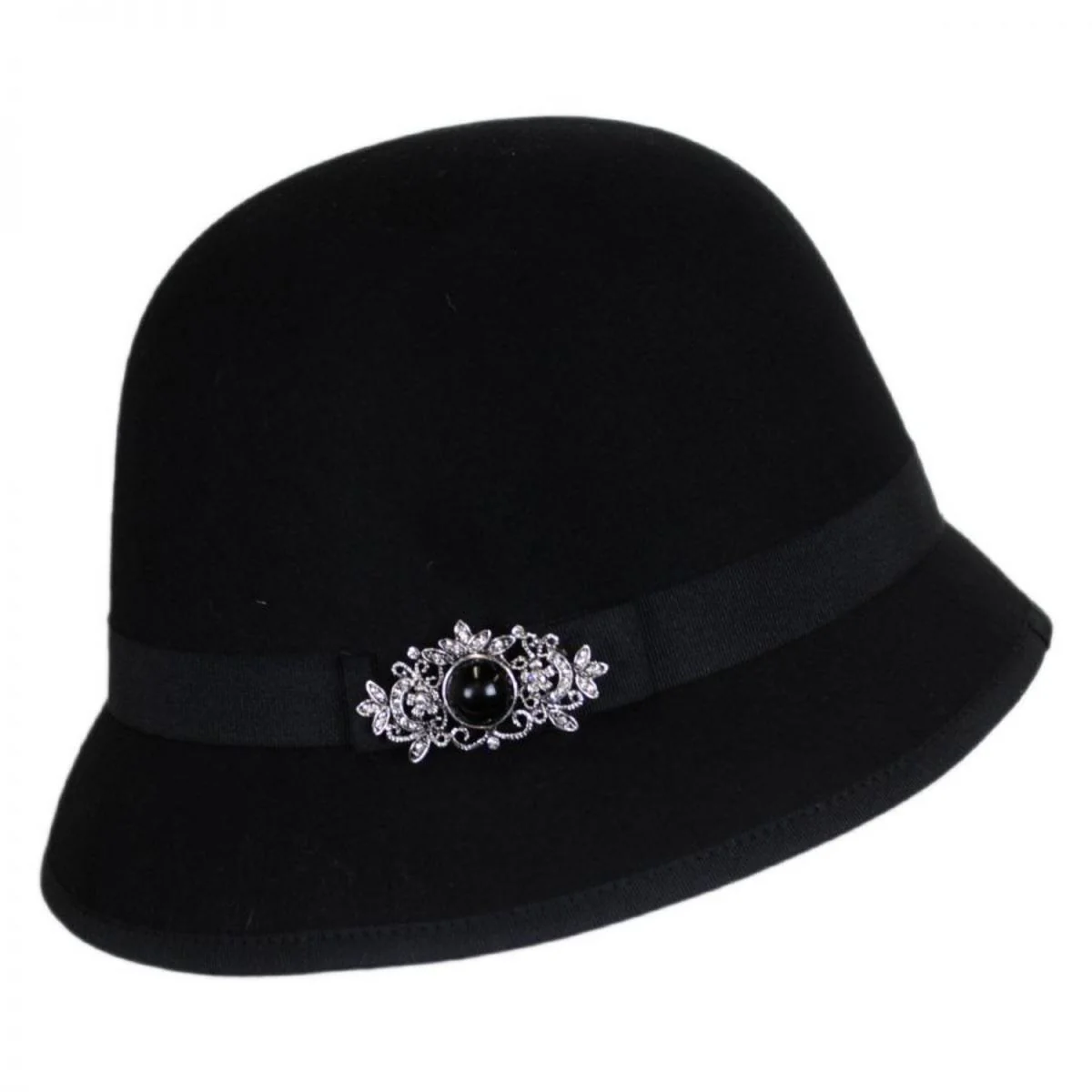 Brooch Wool Felt Cloche Hat - Made to Order - Image 3