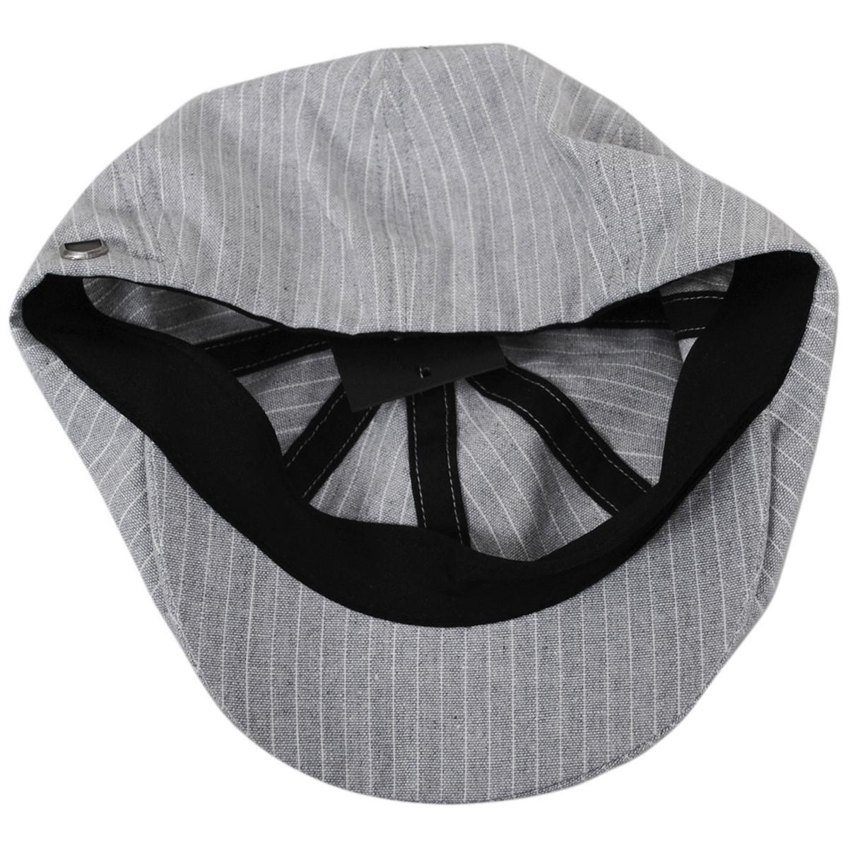 Brood Lightweight Cotton Chambray Striped Newsboy Cap - Image 4