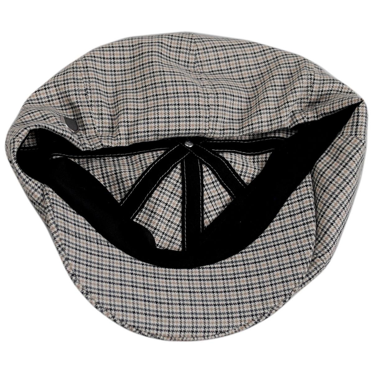 Brood Lightweight Houndstooth Plaid Newsboy Cap - Image 4