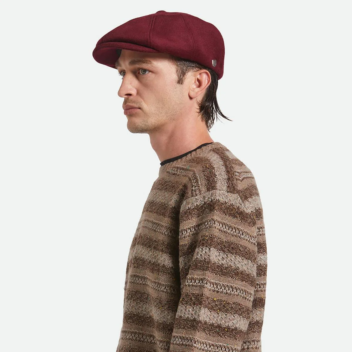 Brood Monochrome Wool Blend Newsboy Cap - Image 2