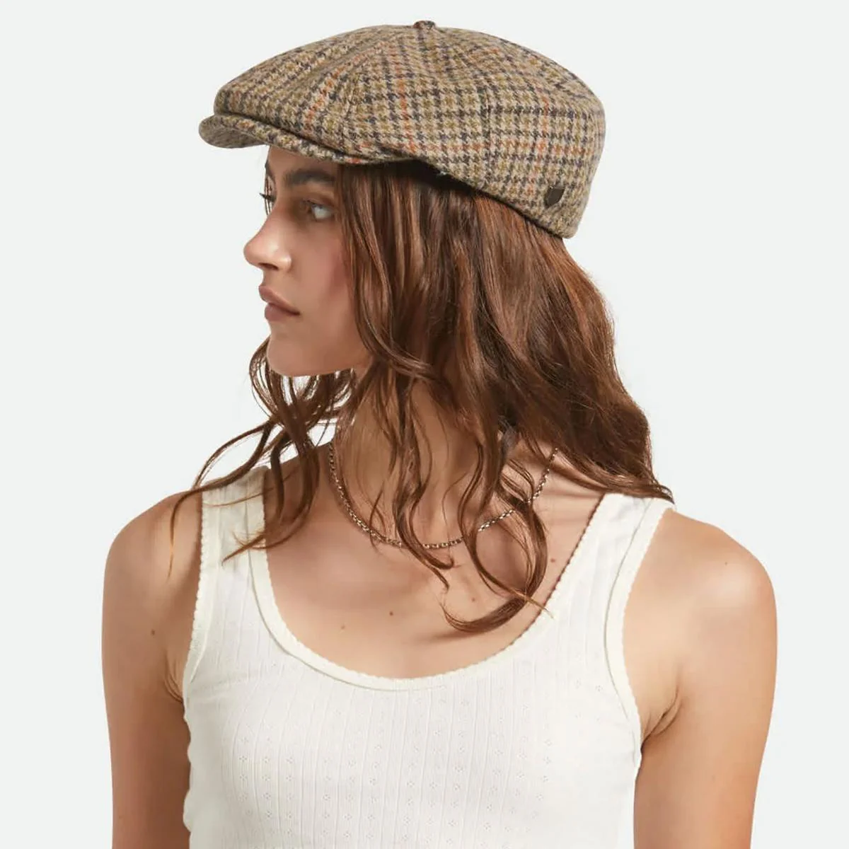 Brood Wool Blend Houndstooth Newsboy Cap - Image 8
