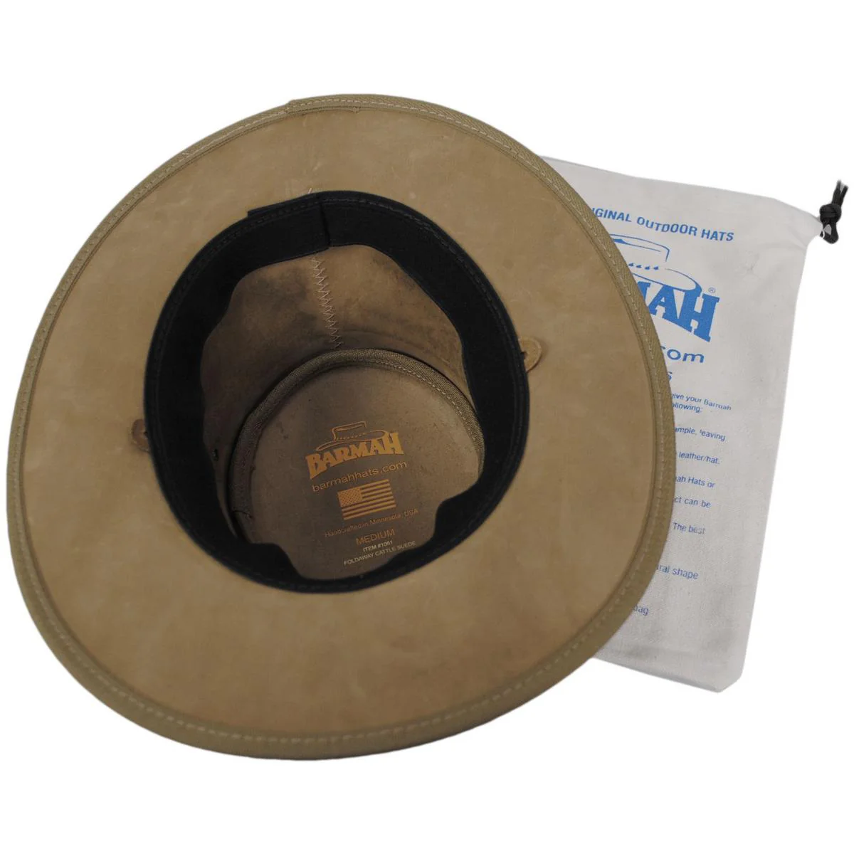 Cattle Suede Leather Foldaway Drover Hat - Image 12