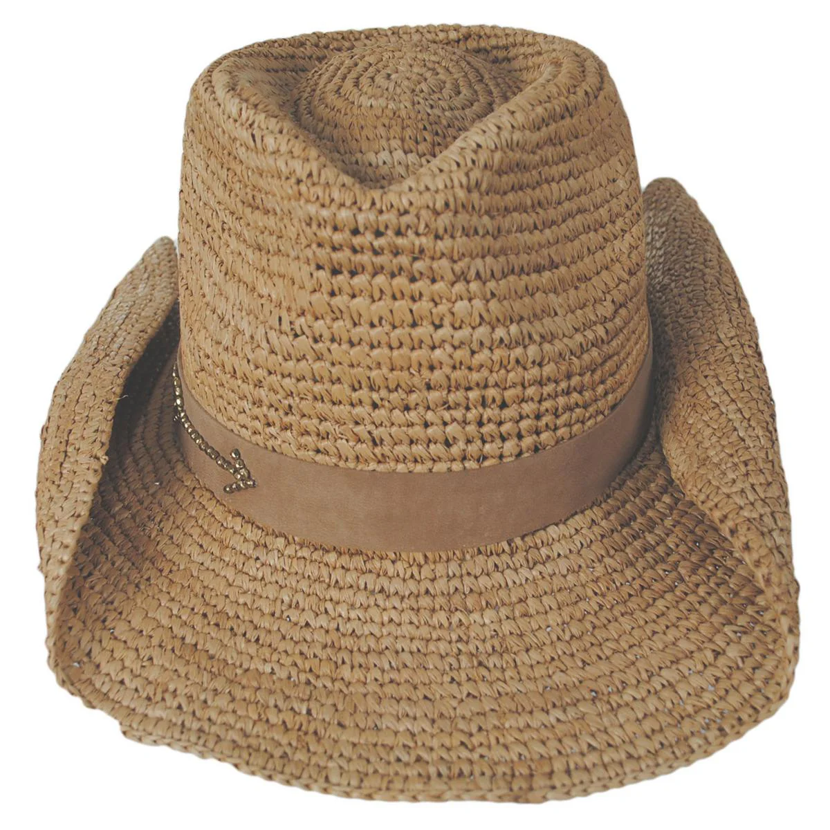 Charlee Crochet Raffia Straw Western Hat - Image 3