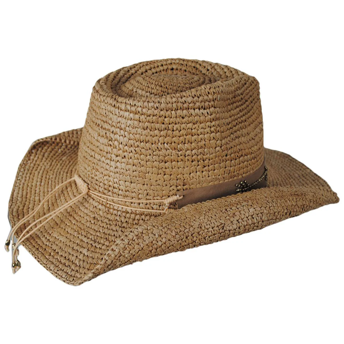 Charlee Crochet Raffia Straw Western Hat - Image 4