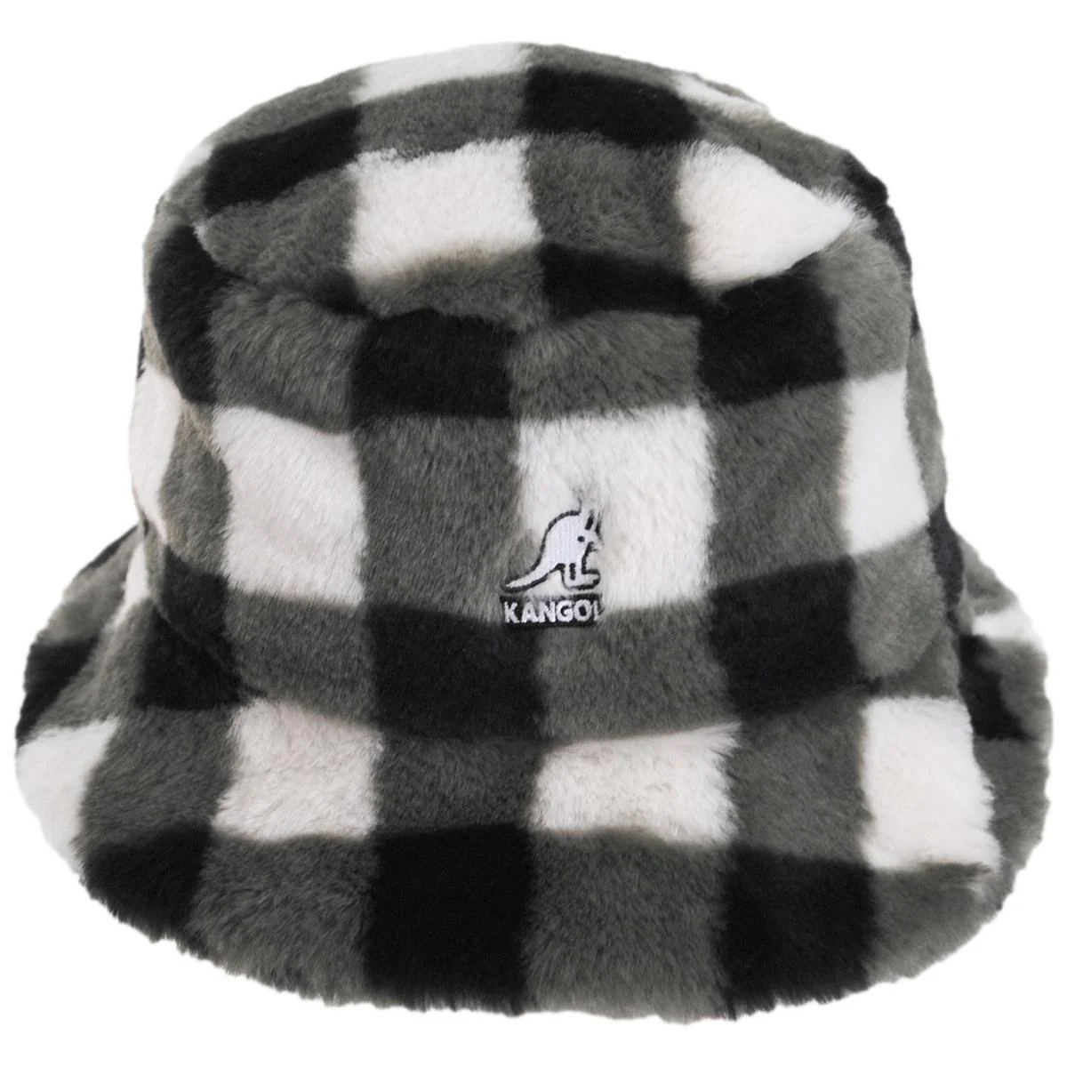 Check Faux Fur Bucket Hat - Image 2