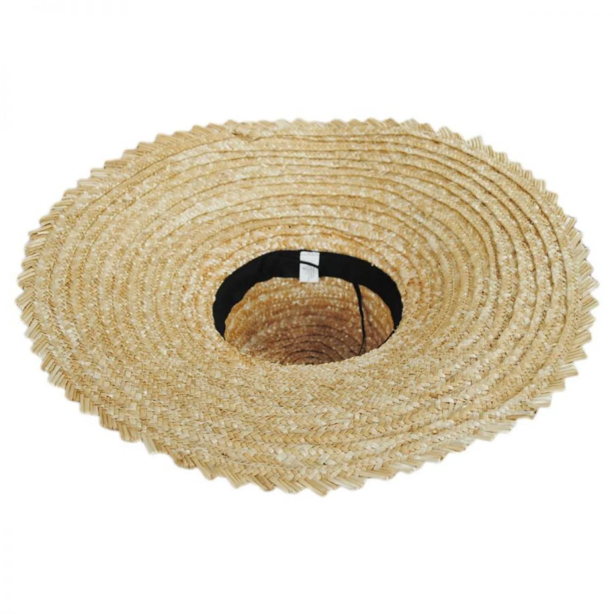 Chevron 6.5 Inch Brim Wheat Braid Lampshade Hat - Image 4