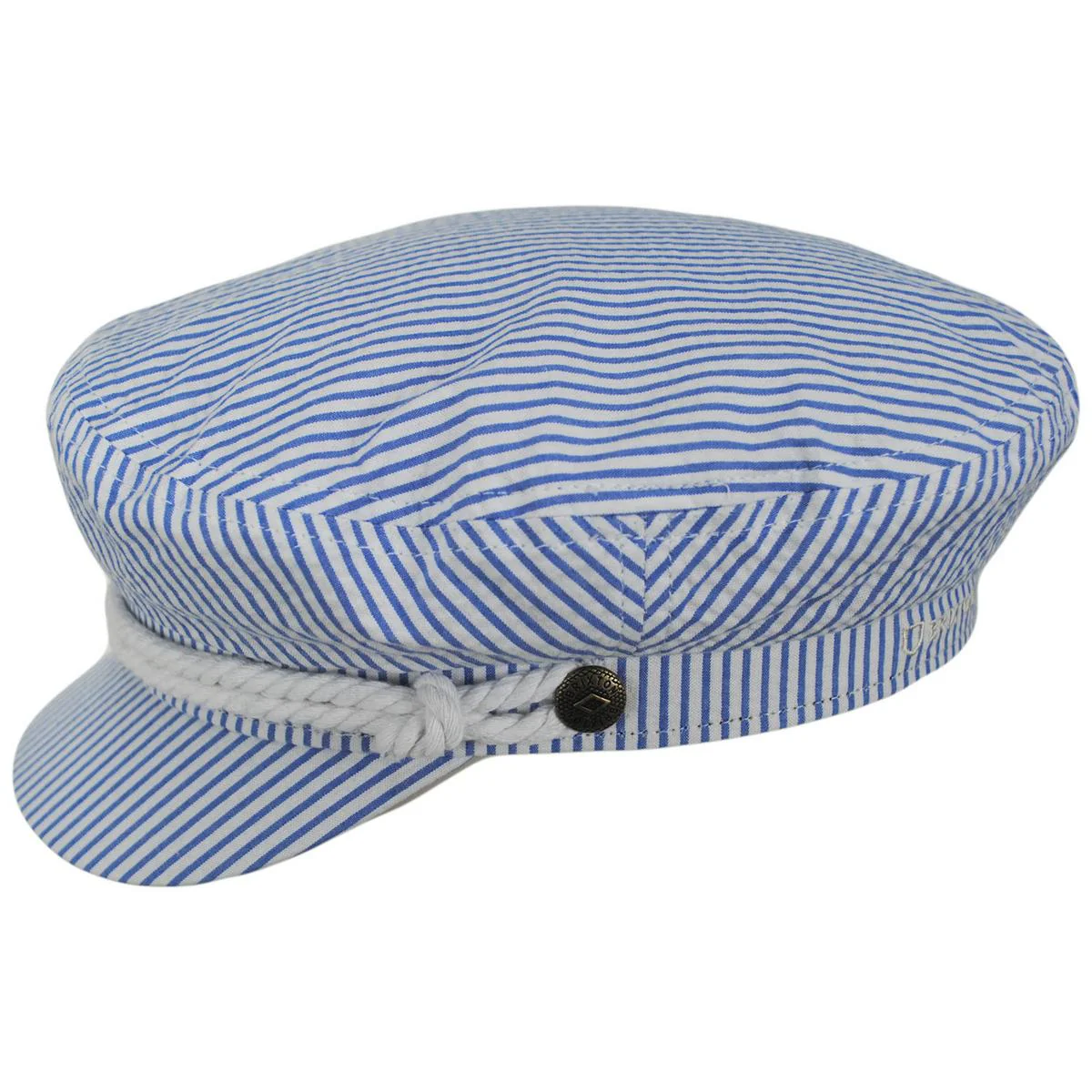 Cotton Striped Seersucker Fiddler Cap - Image 3