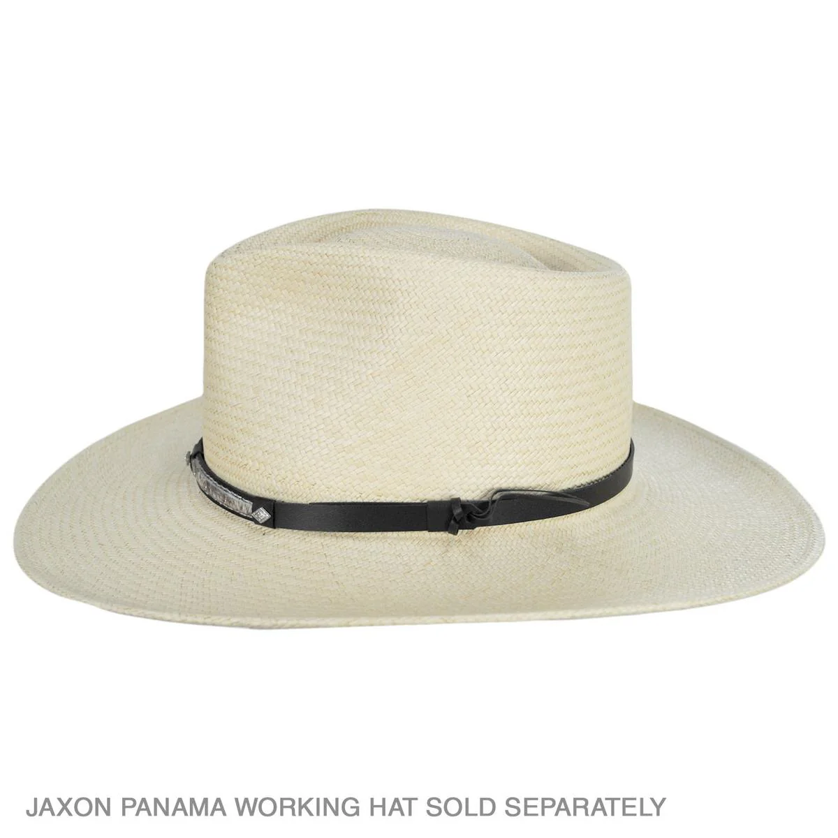 Cow Hair & Hide with Concho & Studs Leather Hat Band - Image 3