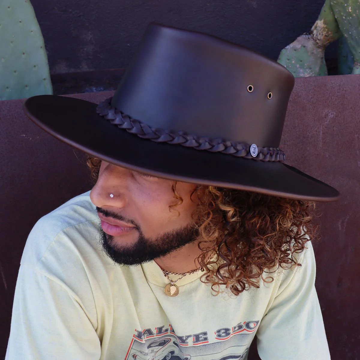 Crusher Leather Outback Hat - Image 7