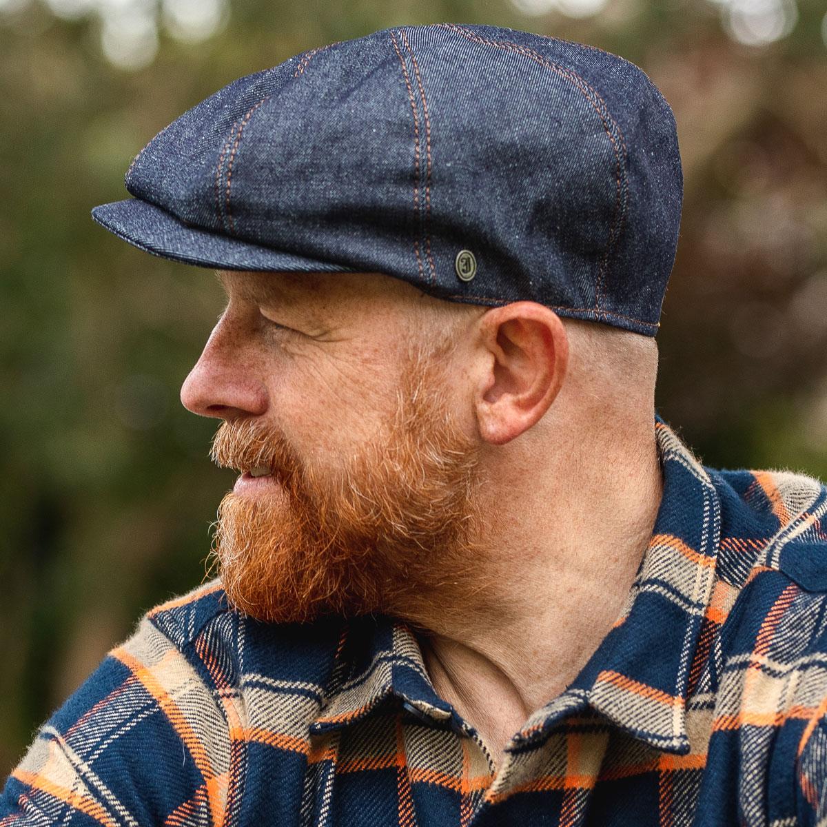 Denim Cotton Newsboy Cap - Image 2