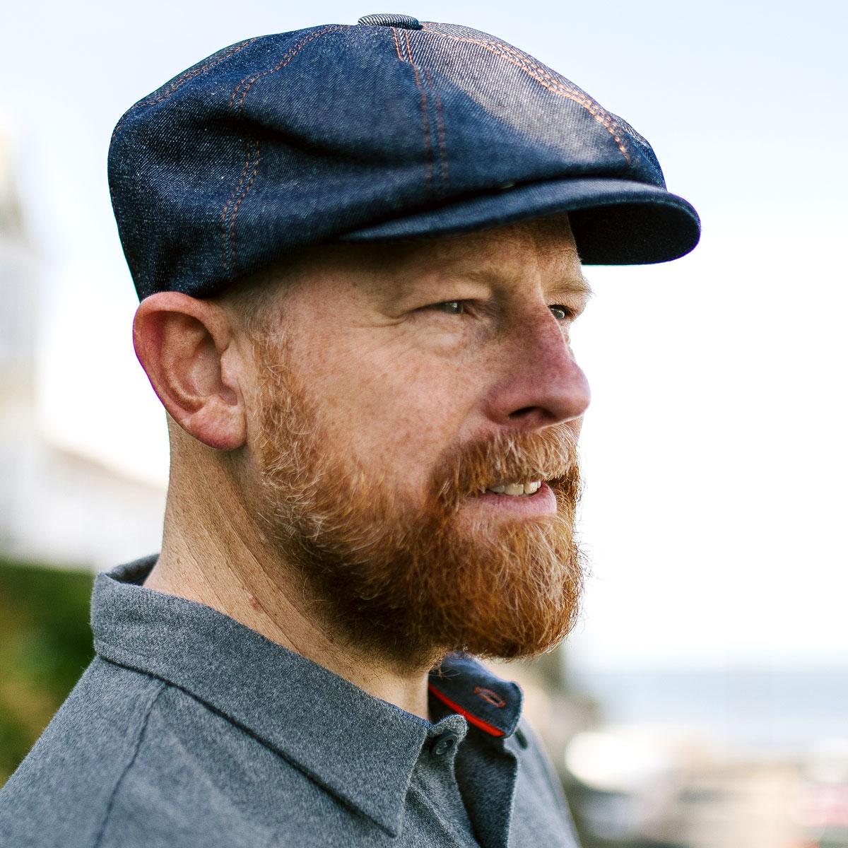Denim Cotton Newsboy Cap - Image 6