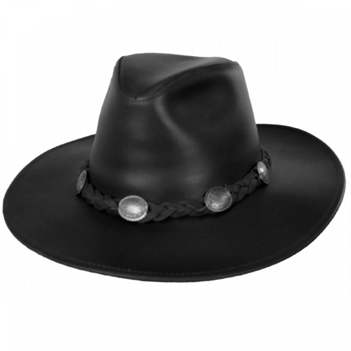 Dude Braid Conch Leather Outback Hat - Image 5