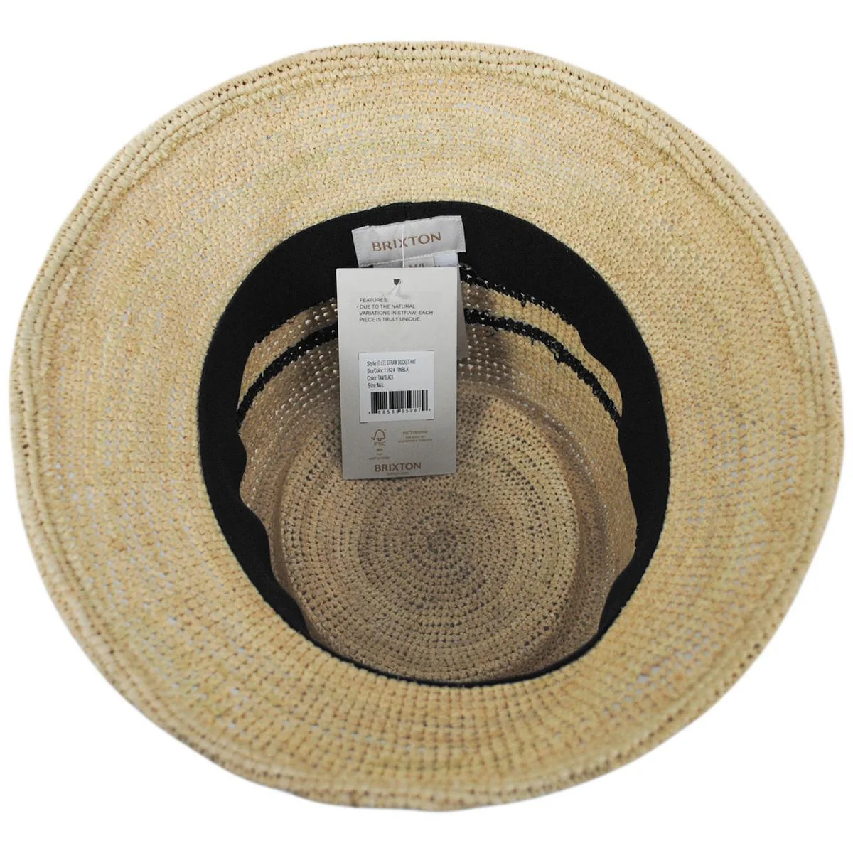 Ellee Stripe Raffia Straw Bucket Hat - Image 5