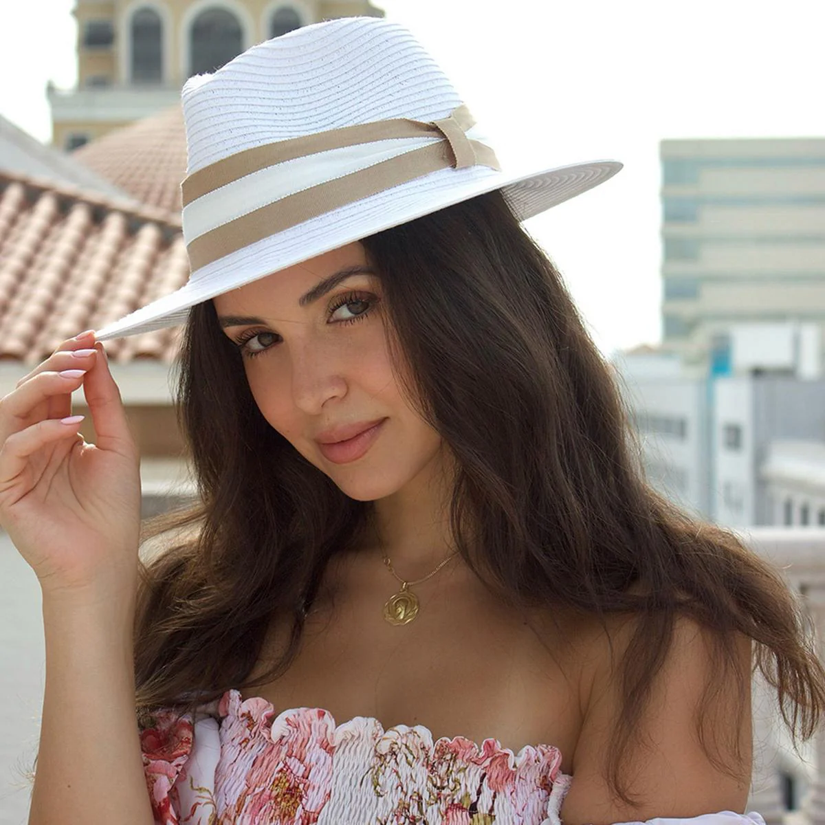 Geneva Toyo Straw Fedora Hat - Image 2