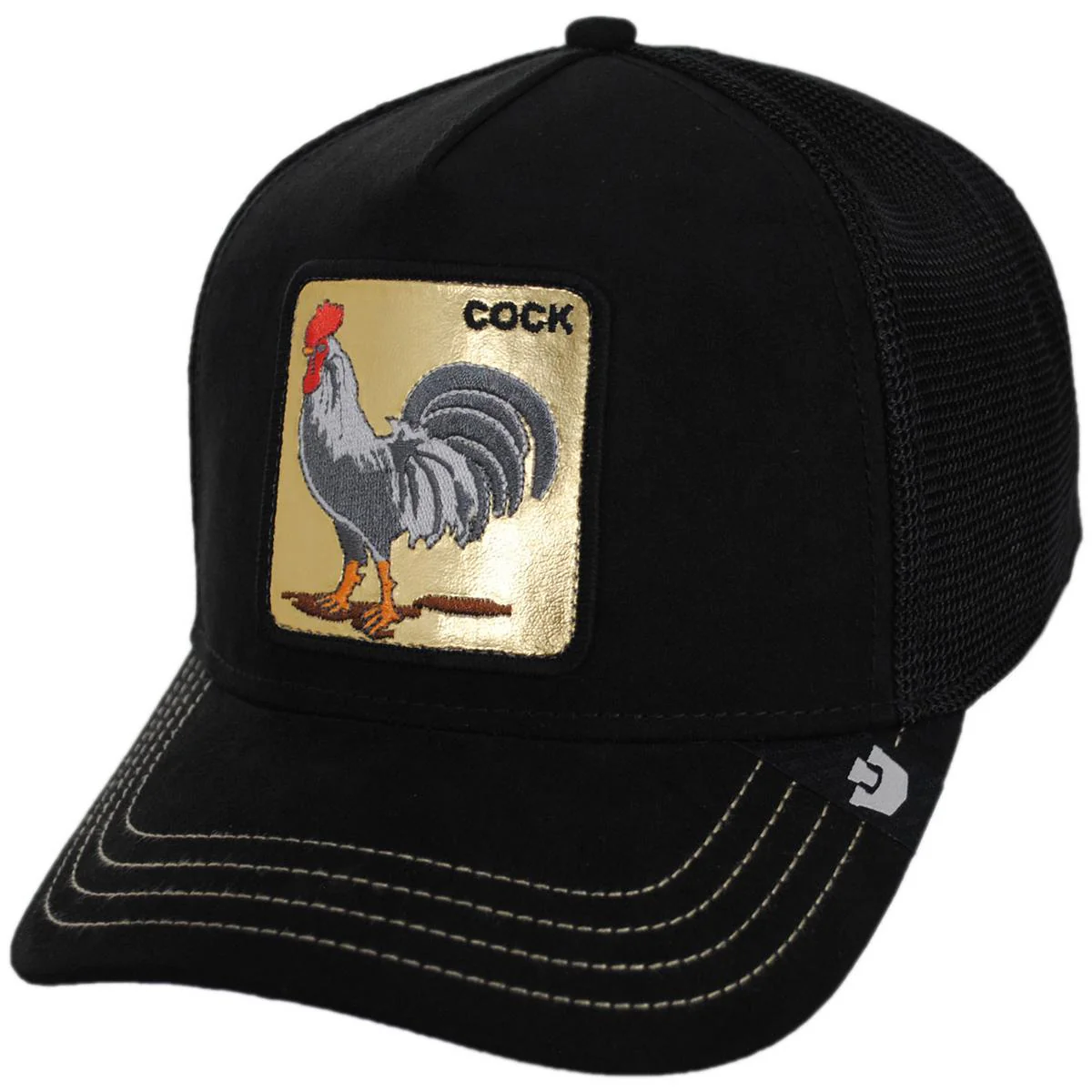 Golden Cock Mesh Trucker Snapback Baseball Cap