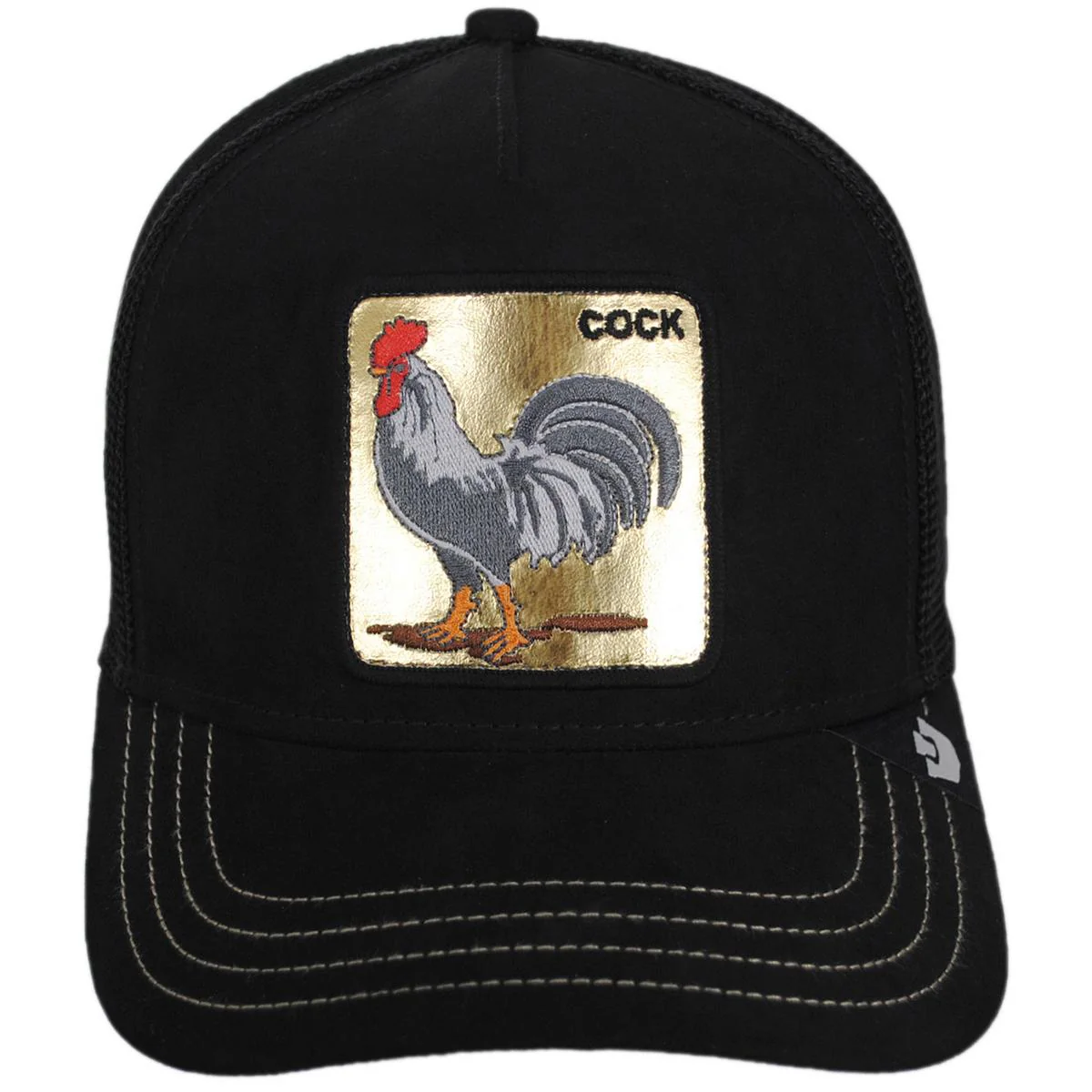 Golden Cock Mesh Trucker Snapback Baseball Cap - Image 2
