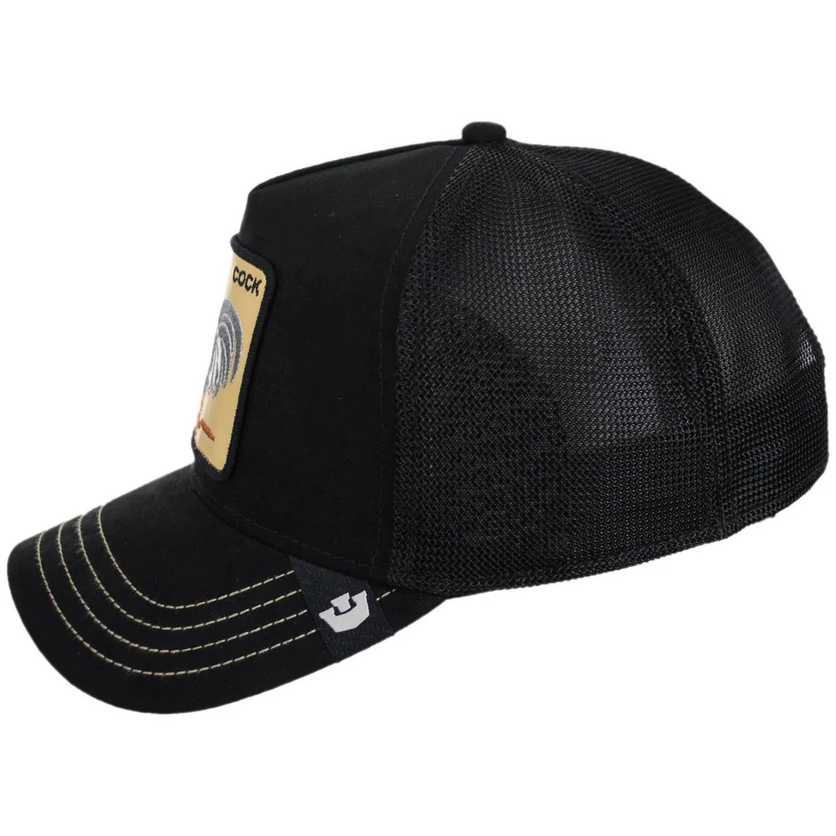 Golden Cock Mesh Trucker Snapback Baseball Cap - Image 3