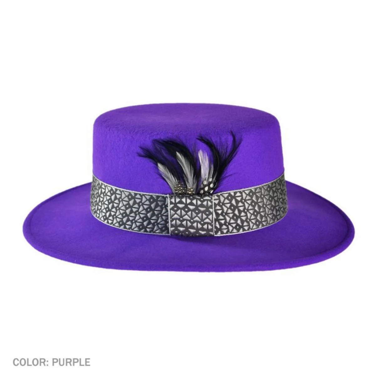 Heritage Collection 1980s Uptown Girl Wool Felt Boater Hat - Image 3