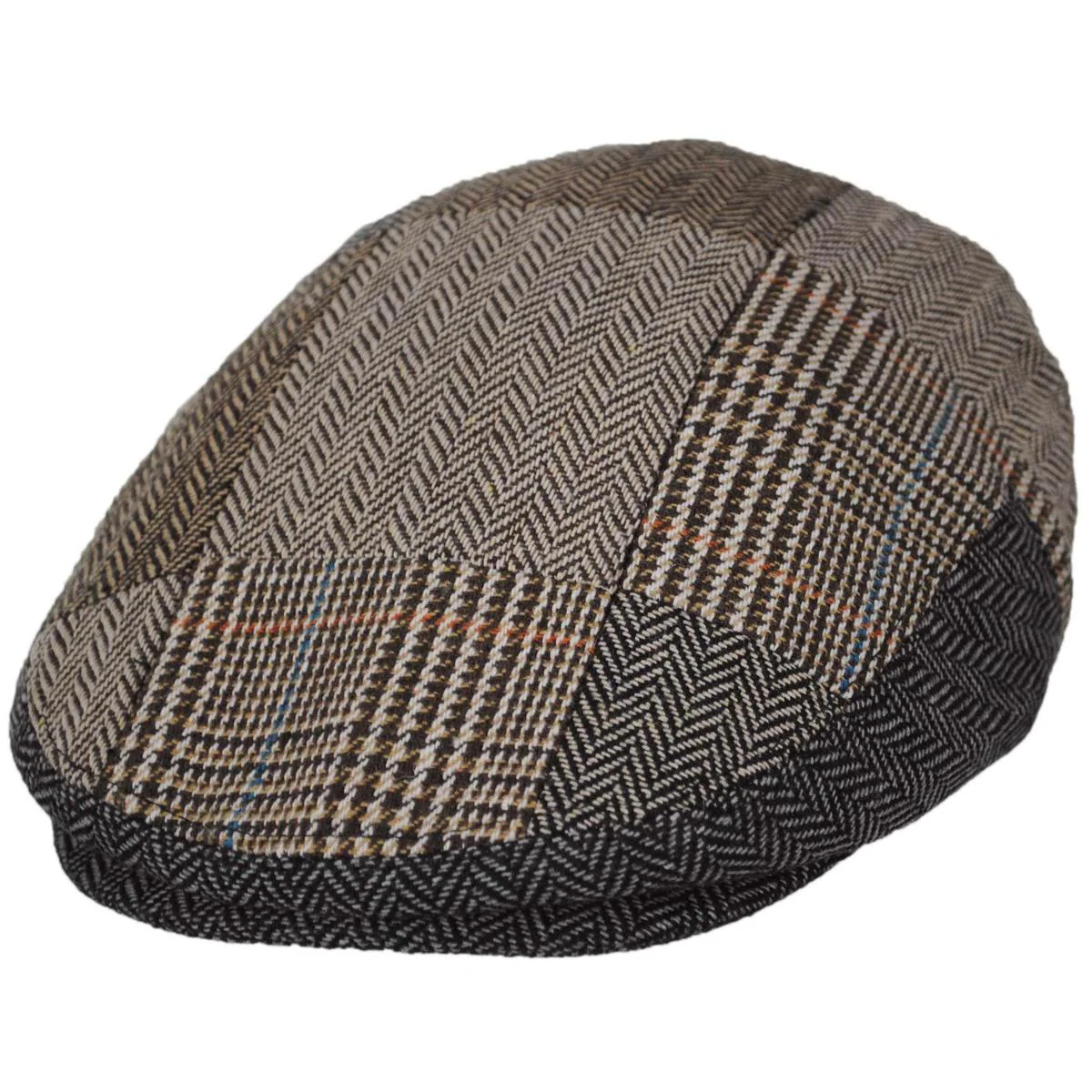 Herringbone Patchwork Wool Blend Ivy Cap