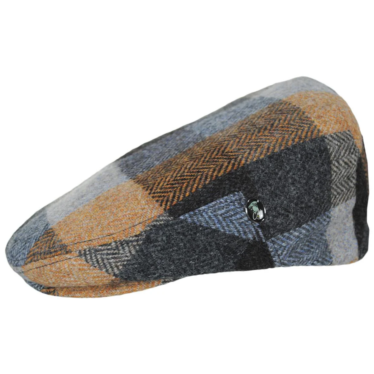 Herringbone Squares Donegal Tweed Wool Ivy Cap - Image 3
