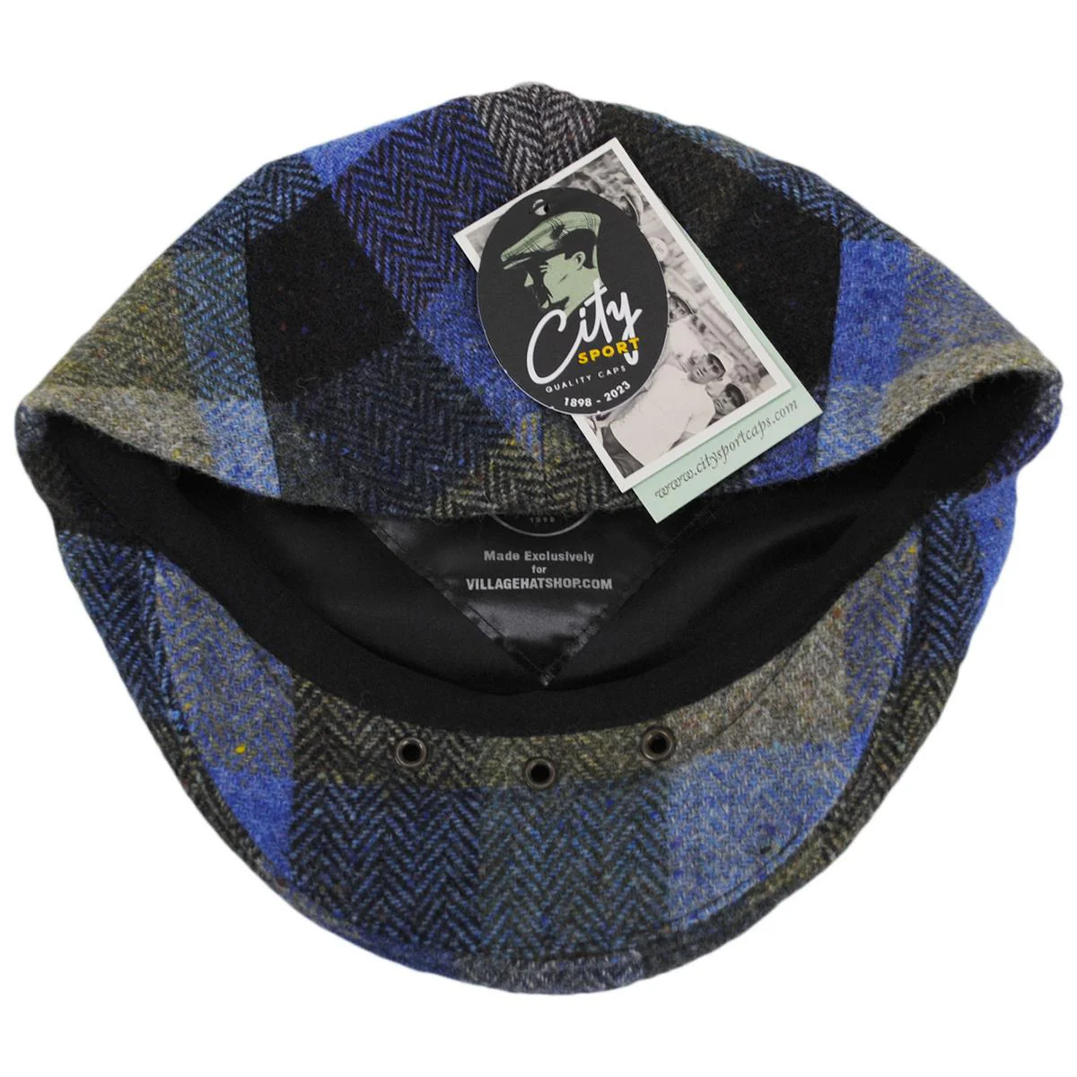 Herringbone Squares Donegal Tweed Wool Ivy Cap - FW23 - Image 4