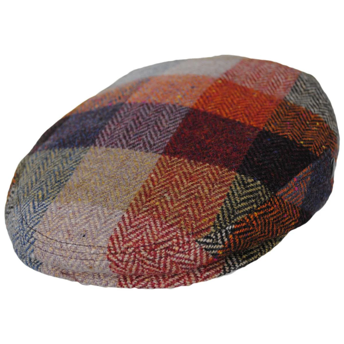 Herringbone Squares Donegal Tweed Wool Ivy Cap - FW23 - Image 5