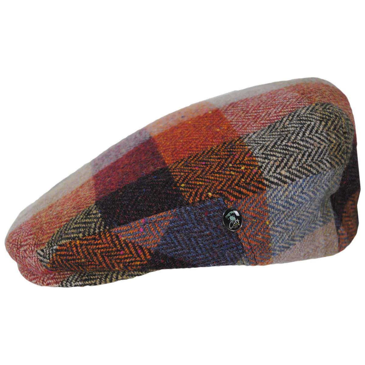 Herringbone Squares Donegal Tweed Wool Ivy Cap - FW23 - Image 7