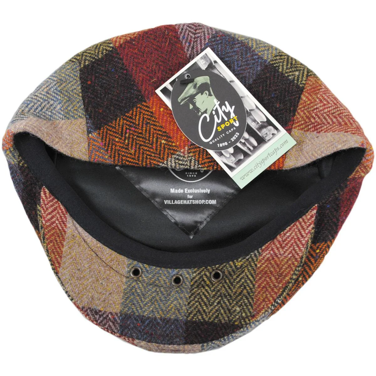 Herringbone Squares Donegal Tweed Wool Ivy Cap - FW23 - Image 8