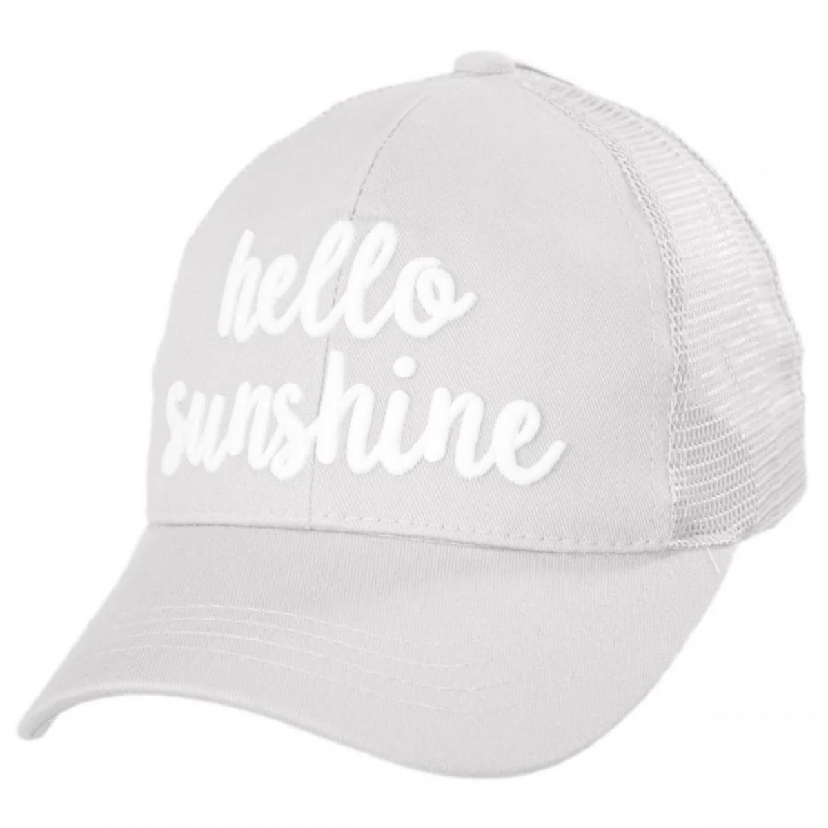 High Ponytail Hello Sunshine Mesh Adjustable Baseball Cap