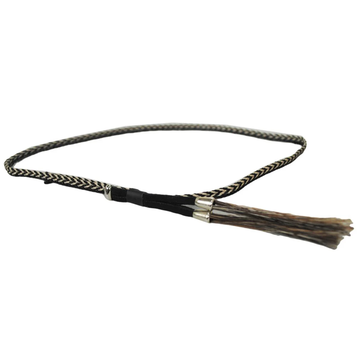 Horse Hair Braid with Side Double Tassels Hat Band