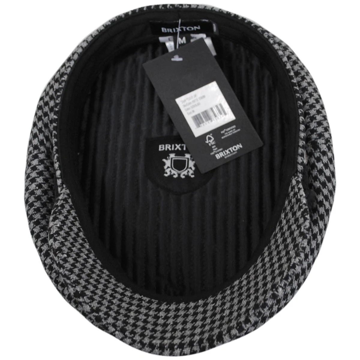 Houndstooth Tweed Fabric Fiddler Cap - Dusk/Black - Image 4
