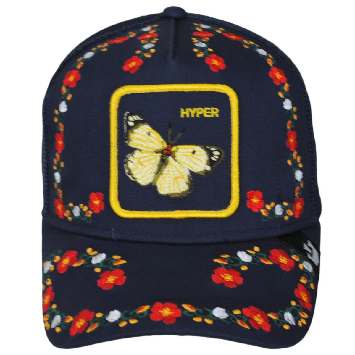 Hyper Floral Mesh Trucker Snapback Baseball Cap - Image 2