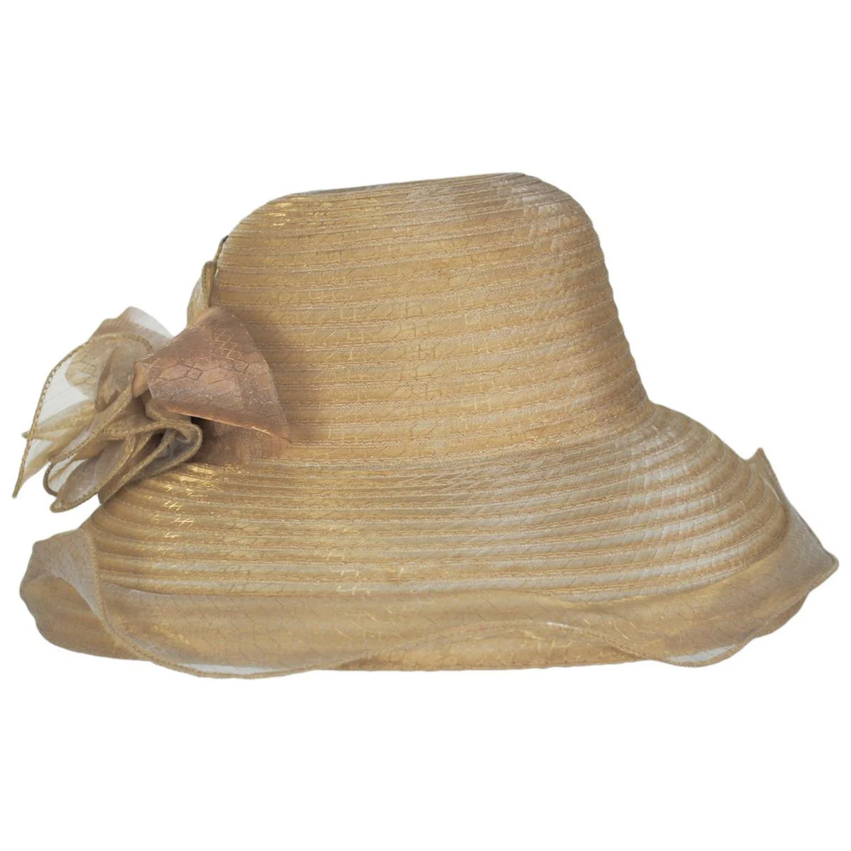 Iridescent Milan Organza Downbrim Hat - Image 4