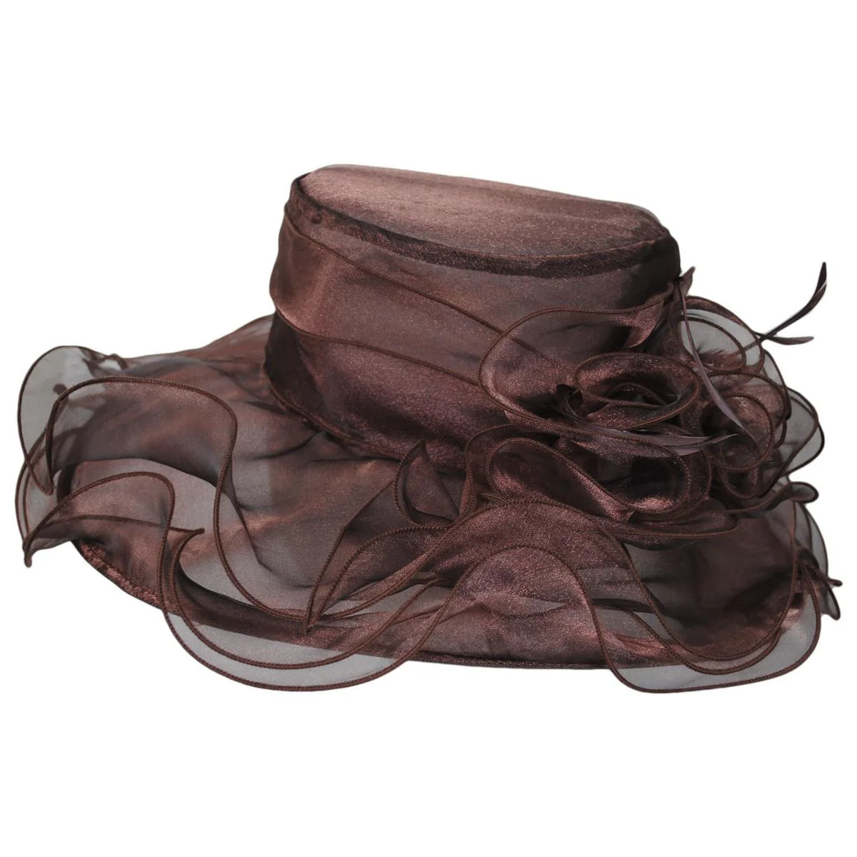 Iridescent Organza Boater Hat - Image 3