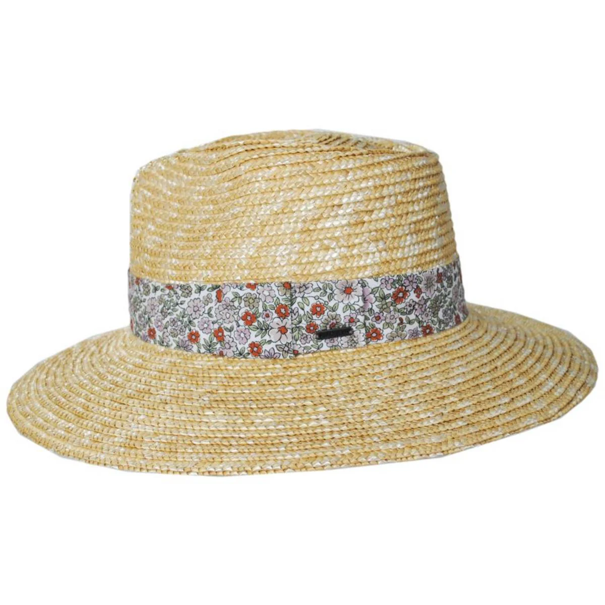 Joanna Petite Brim Wheat Straw Fedora Hat - Image 7