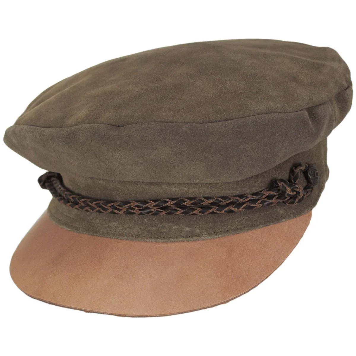 Kayla Leather Suede Fiddler Cap - Image 5