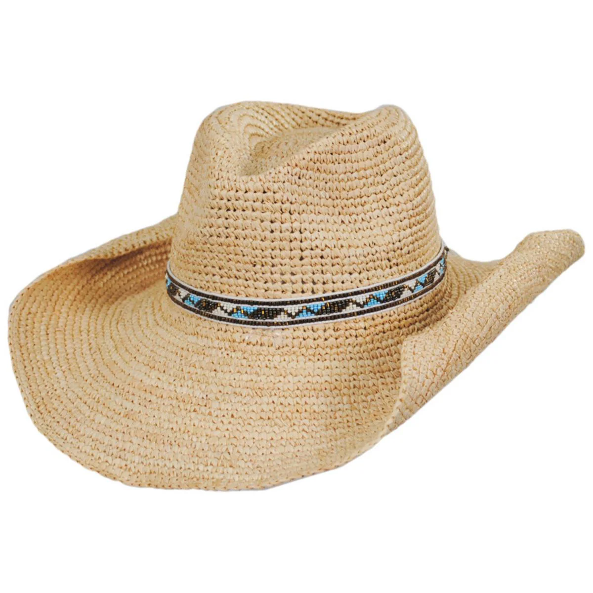 Lainey Raffia Crochet Western Hat
